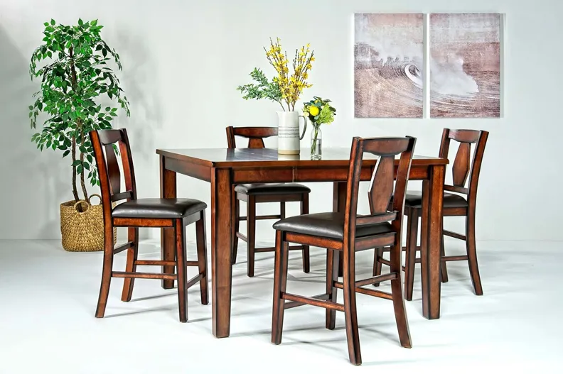 Napa Counter Height Extendable Dining Table & 4 Stools in Brown