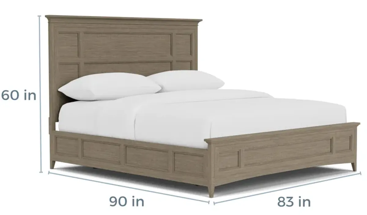 Bay Creek Panel Bed in Light Gray, CA King