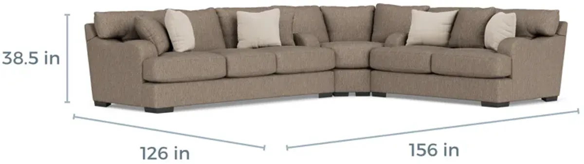 Catamaran 3 Piece Sectional in Coconut Stone