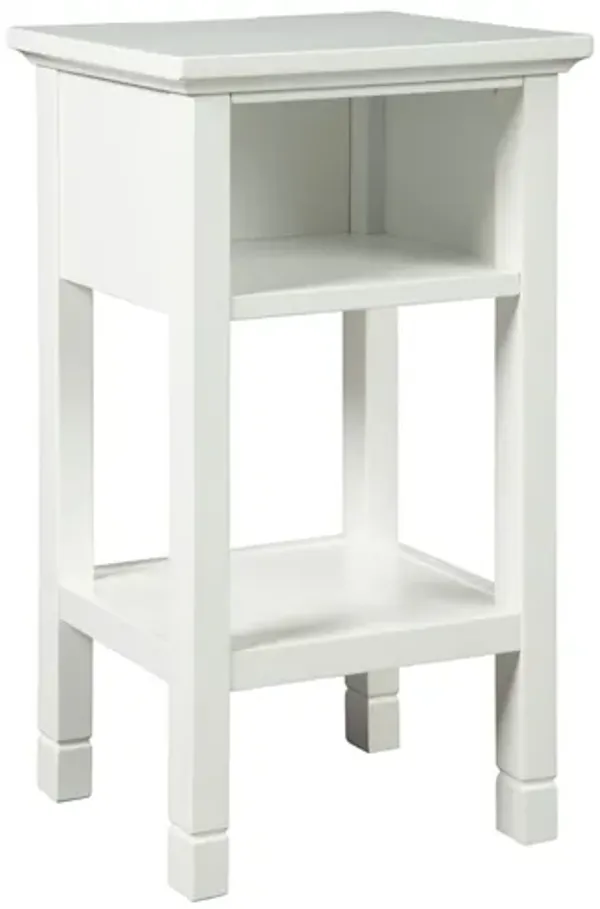 Marnville Accent Table w/ USB Charger in White