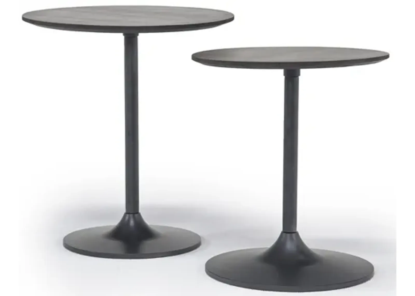 Remy Nesting Table in Gunmetal/Dark Brown Set of 2