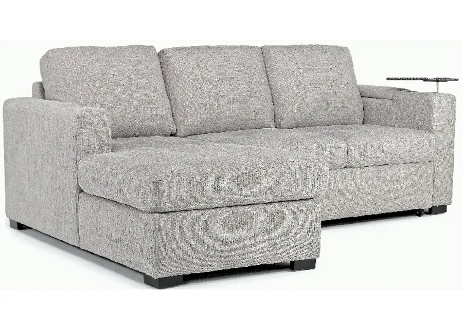 Luigi Full Pullout Sofa Chaise in Gray, Left Facing