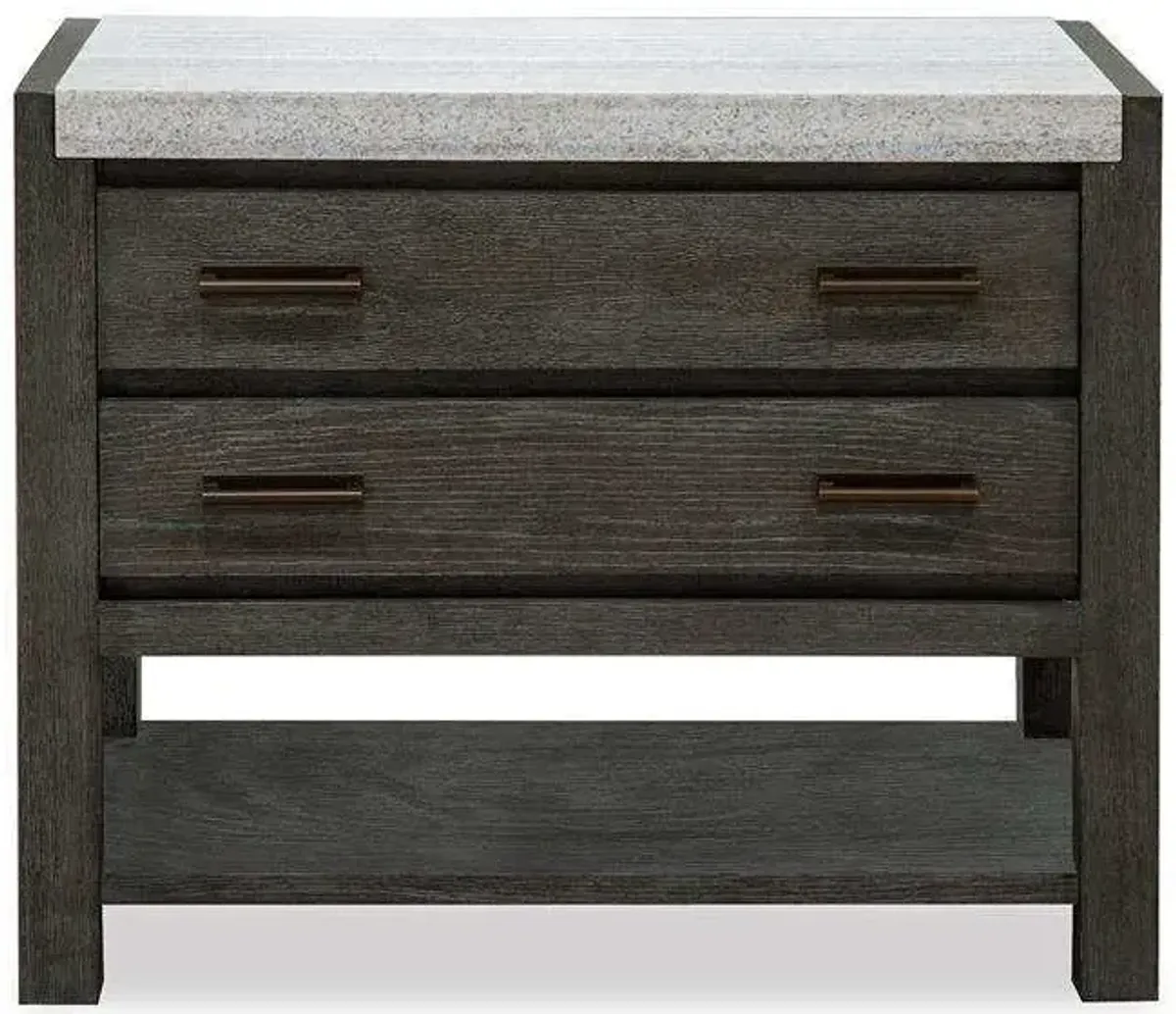 Aspen Valley Open Nightstand in Black