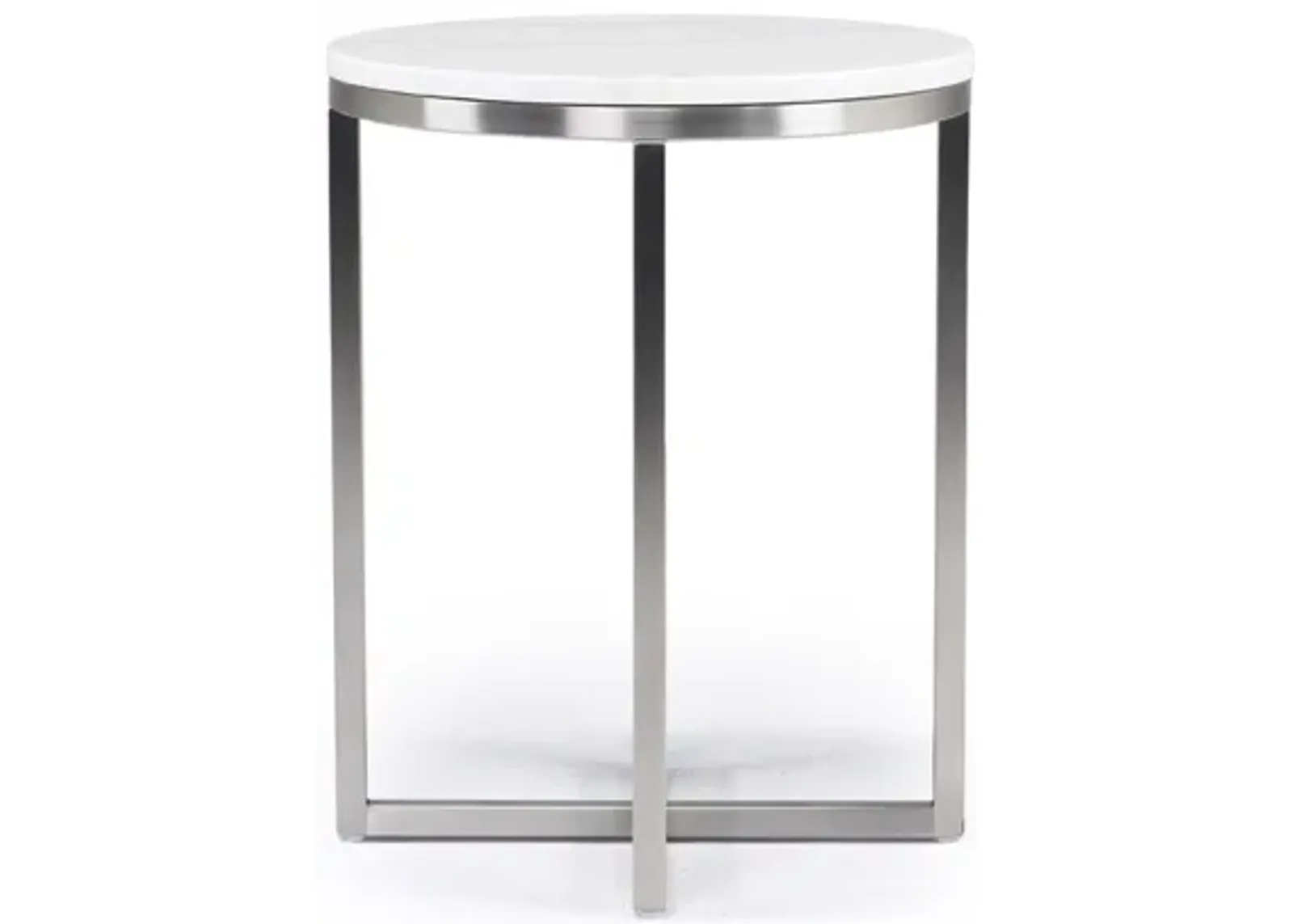 Esme Round End Table in Snowfall