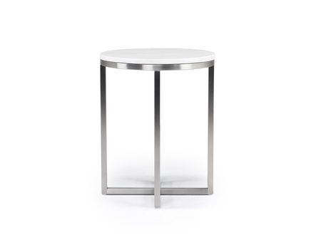 Esme Round End Table in Snowfall