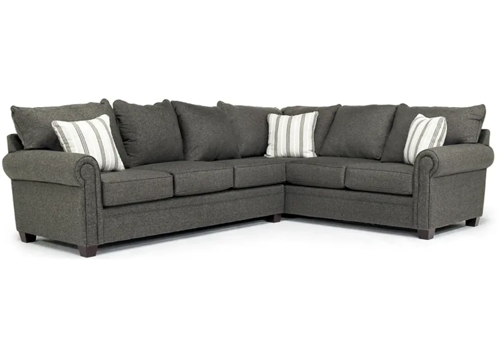 Cordoba Tux Sofa Sectional in Splash Charcoal, Left Facing