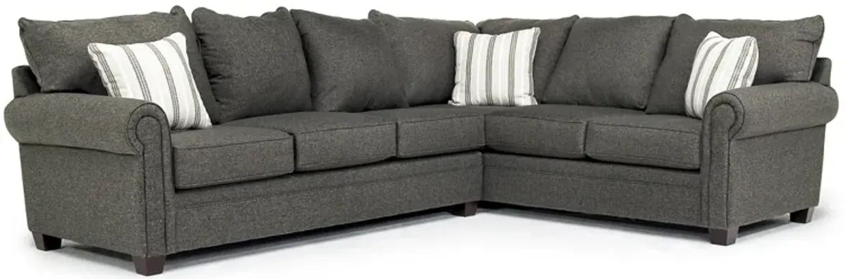 Cordoba Tux Sofa Sectional in Splash Charcoal, Left Facing