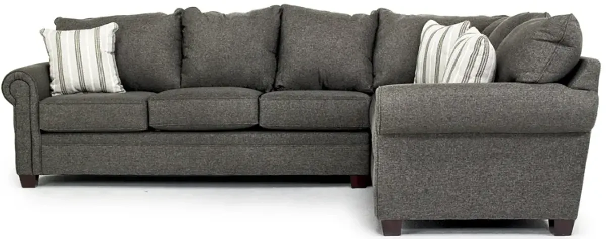 Cordoba Tux Sofa Sectional in Splash Charcoal, Left Facing