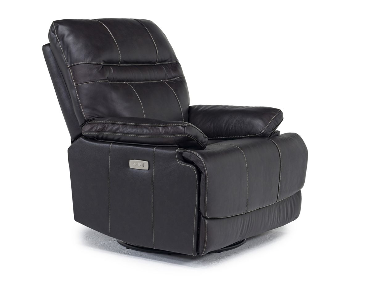 Roscoe Power Gliding Recliner in Odessa Peppercorn