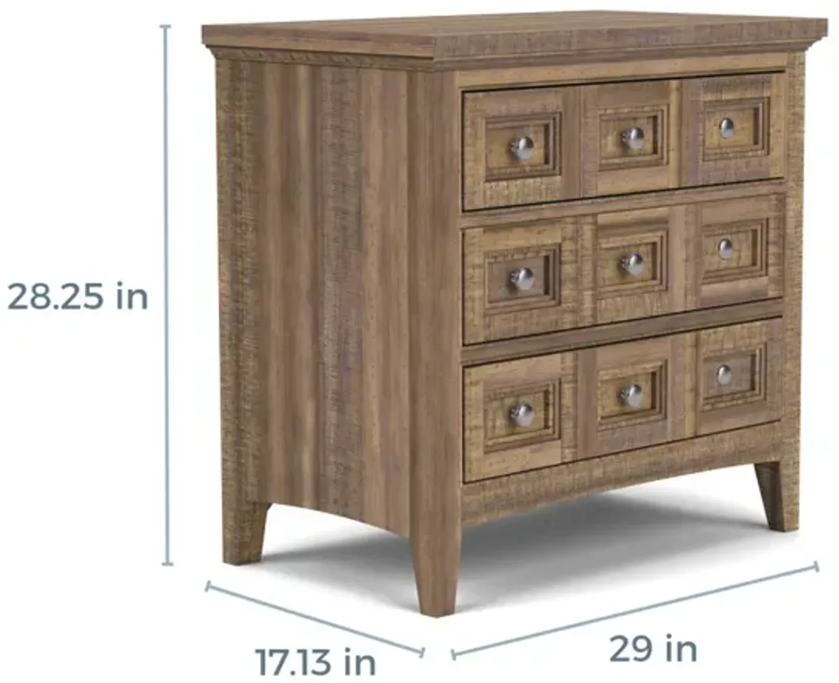 Bay Creek 3 Drawer Nightstand in Nutmeg