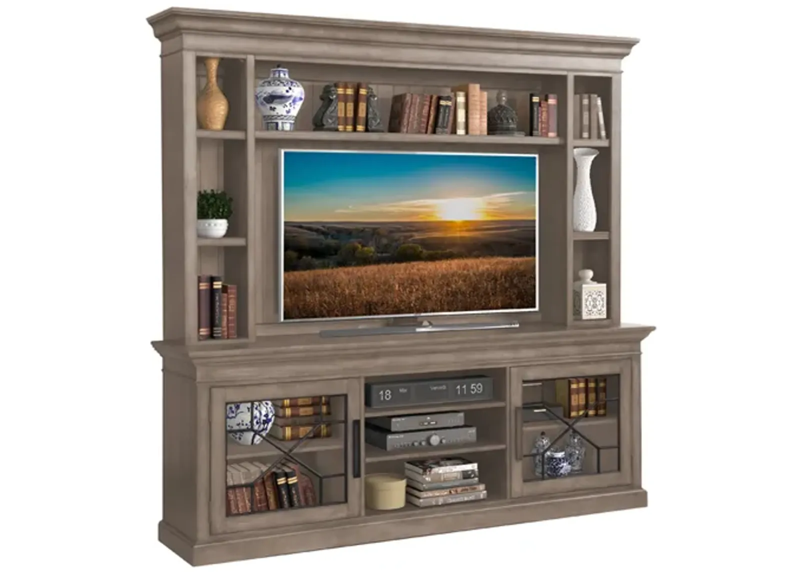 Sundance 4 Piece Entertainment Center in Brown, 92 Inch