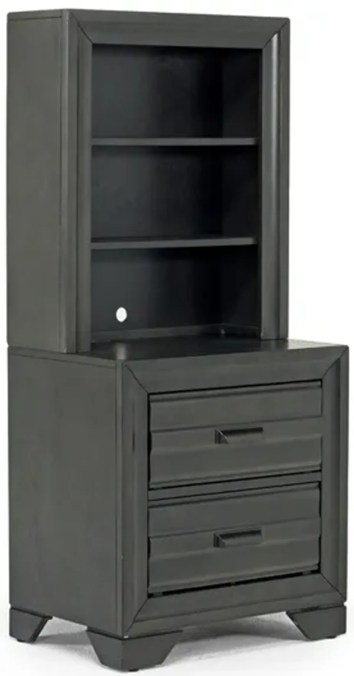 Andes Nightstand & Hutch in Charcoal