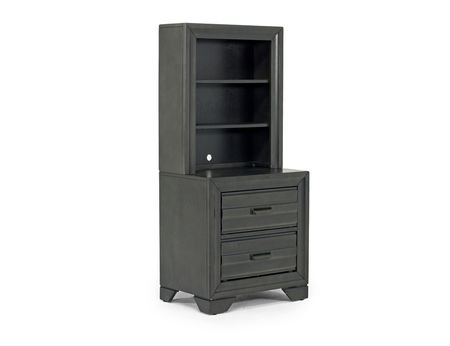 Andes Nightstand & Hutch in Charcoal