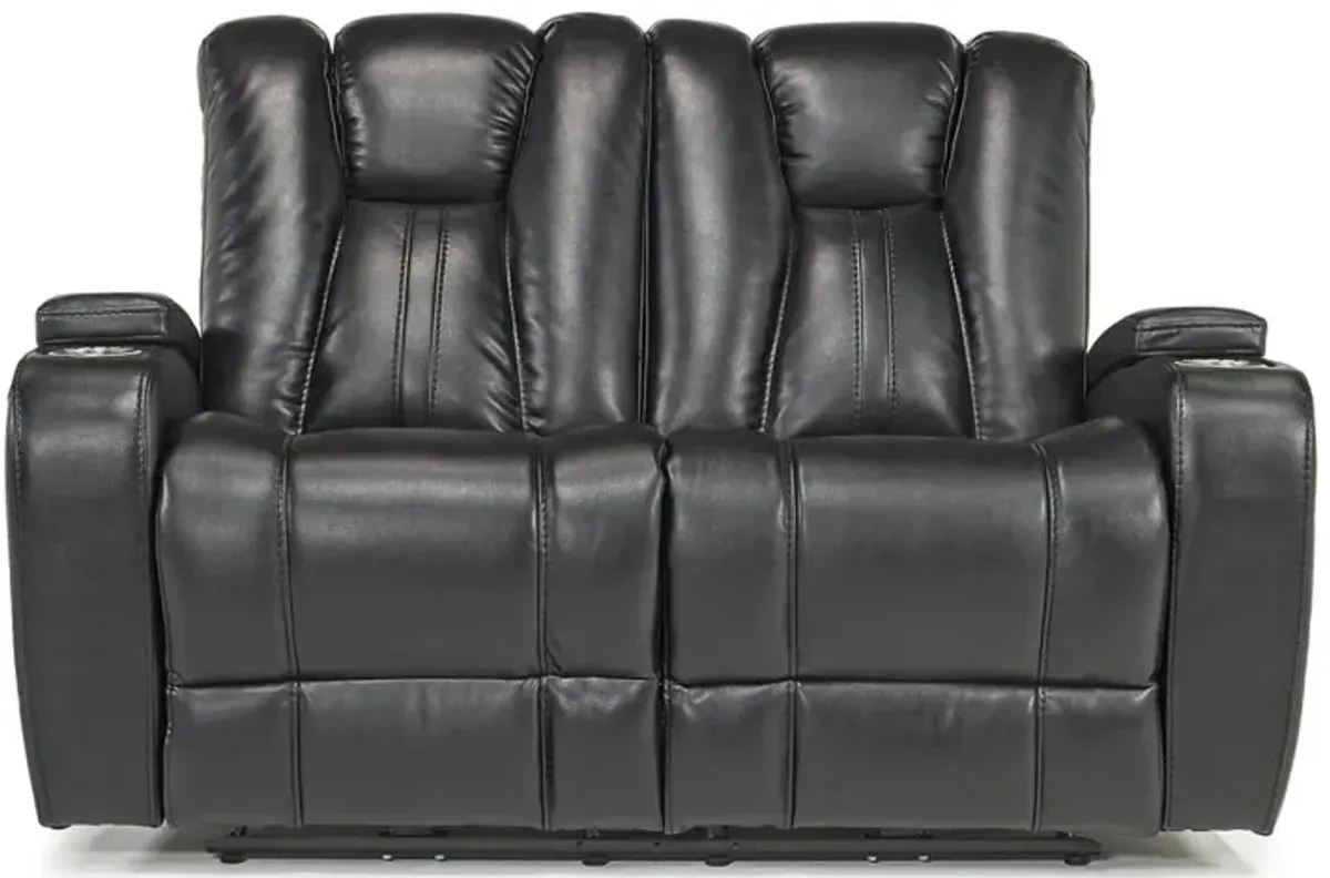 Vega 2 Power Loveseat in Black