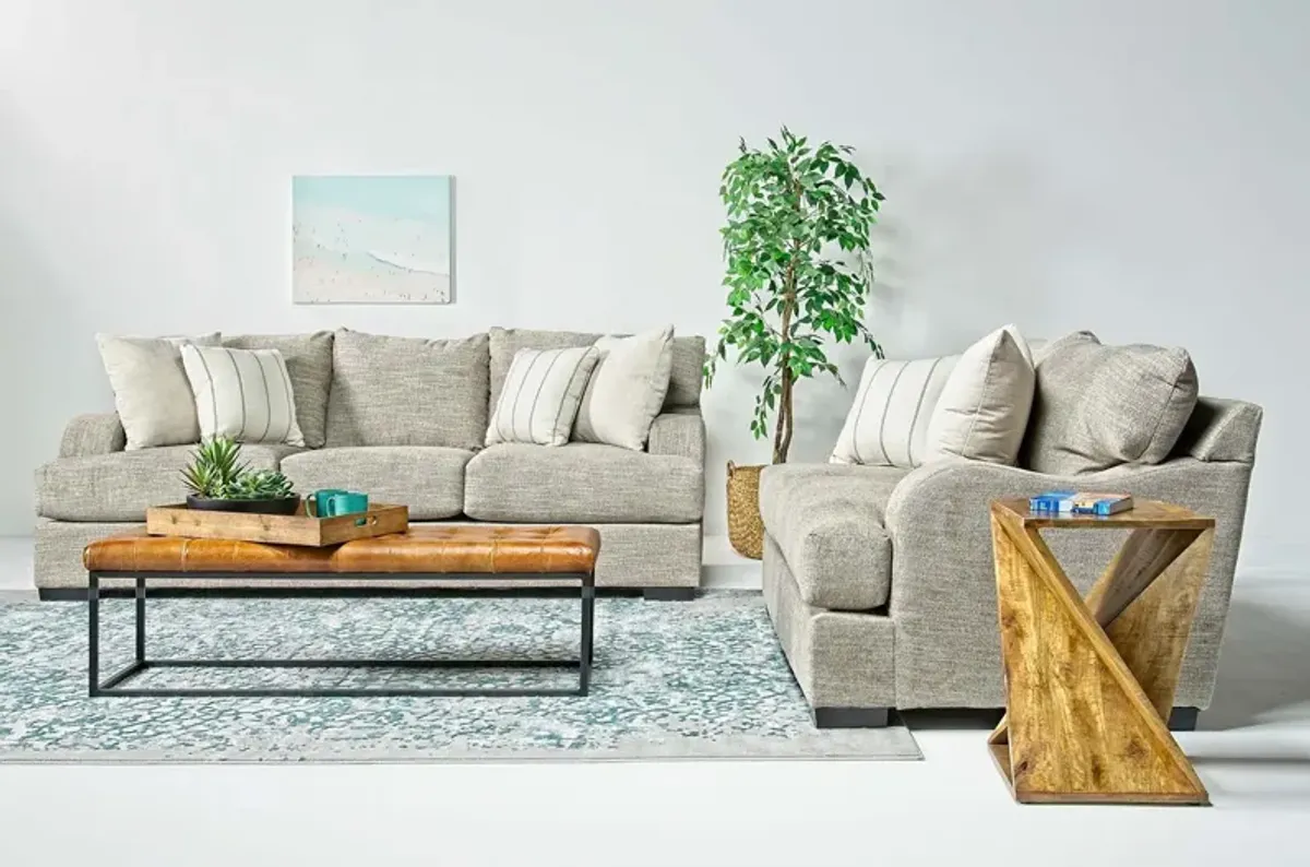 Catamaran Sofa & Loveseat in Coconut Stone