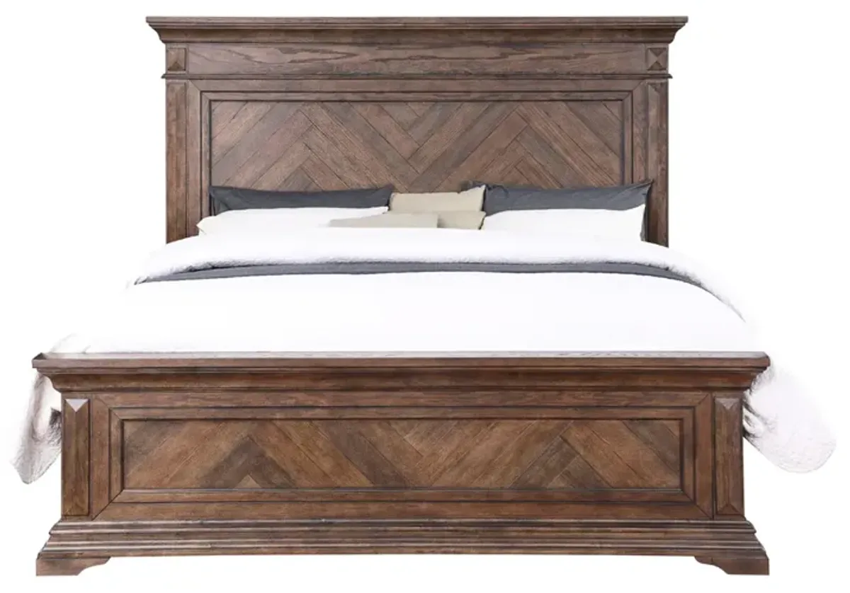 Jolie Vue Panel Bed in Brushed Walnut, Eastern King