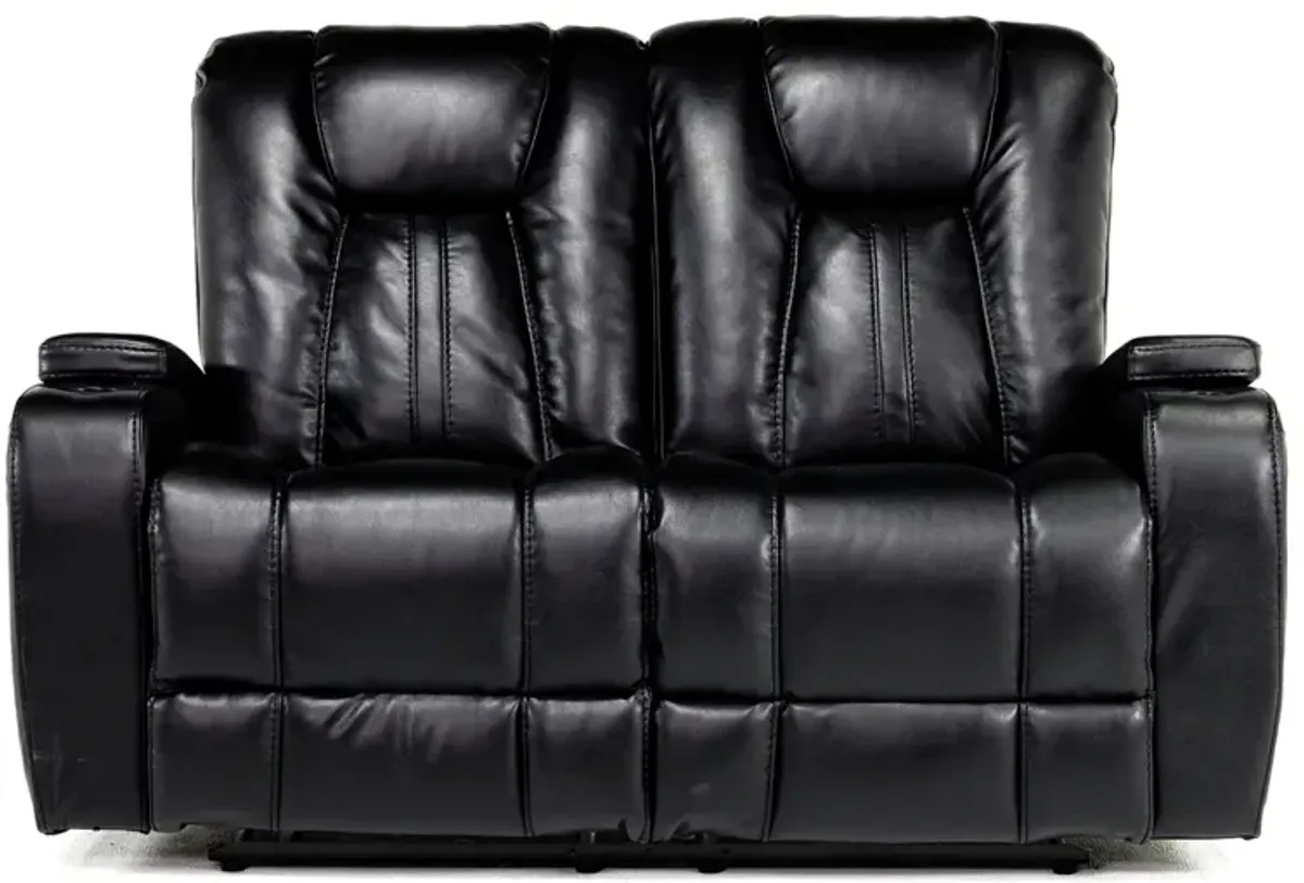 Vega Reclining Loveseat in Black