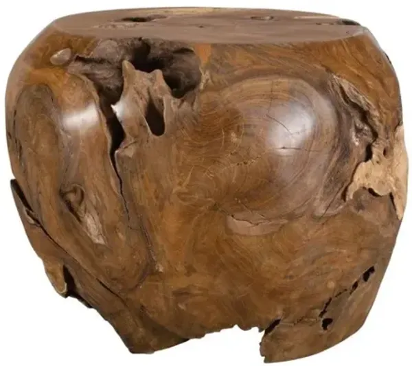 Sola Outdoor Round End Table in Brown