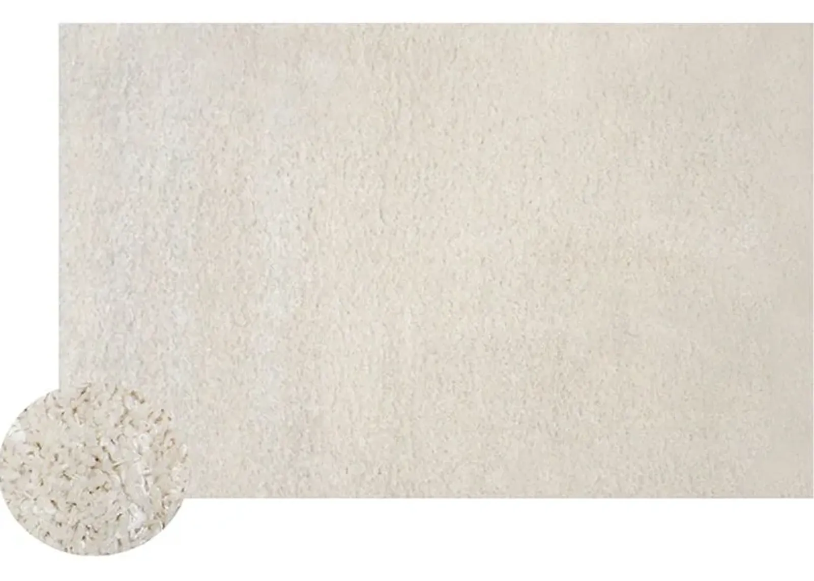 Comfort Shag Rug in White, 8 X 10