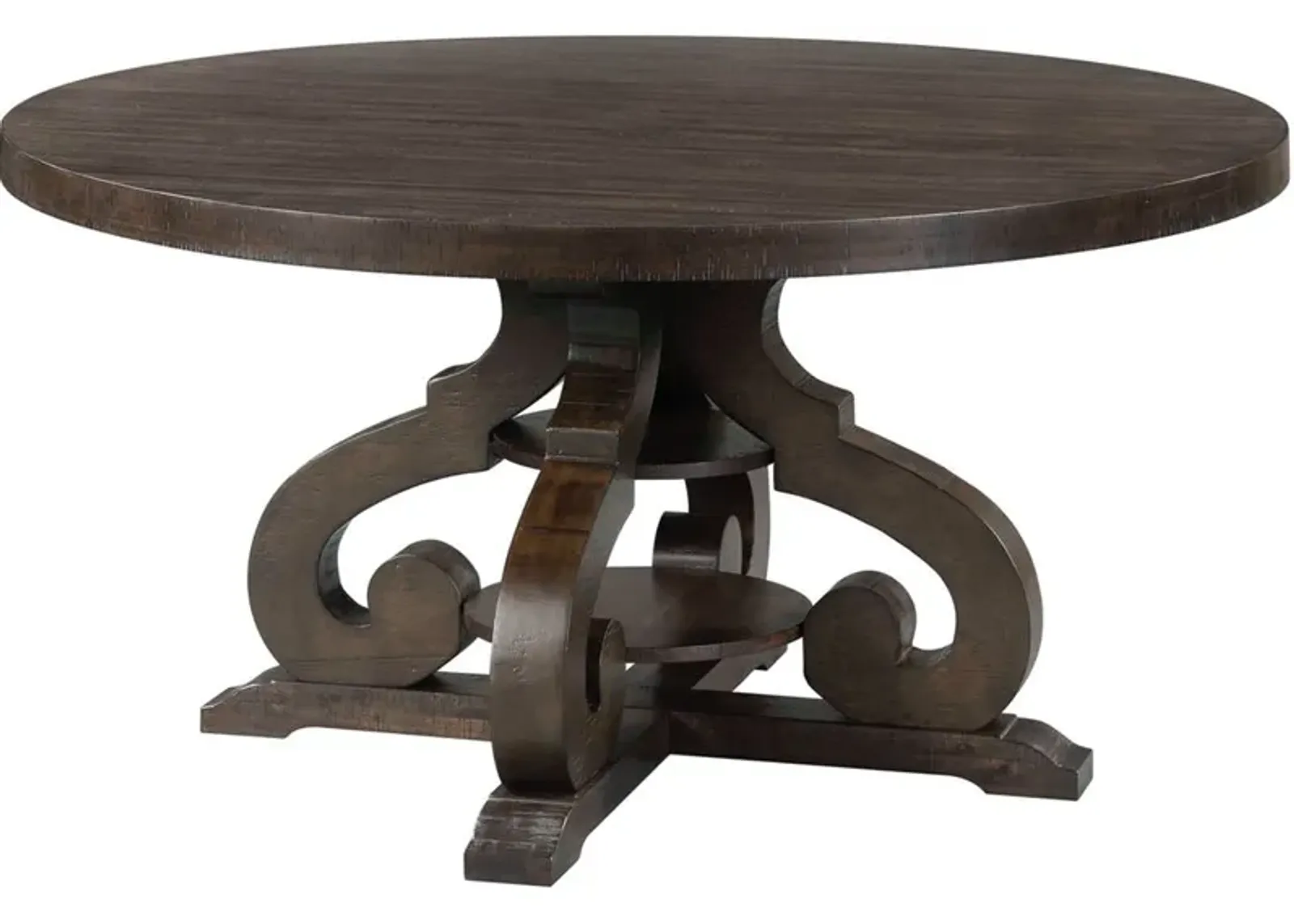 Stone Round Dining Table in Charcoal