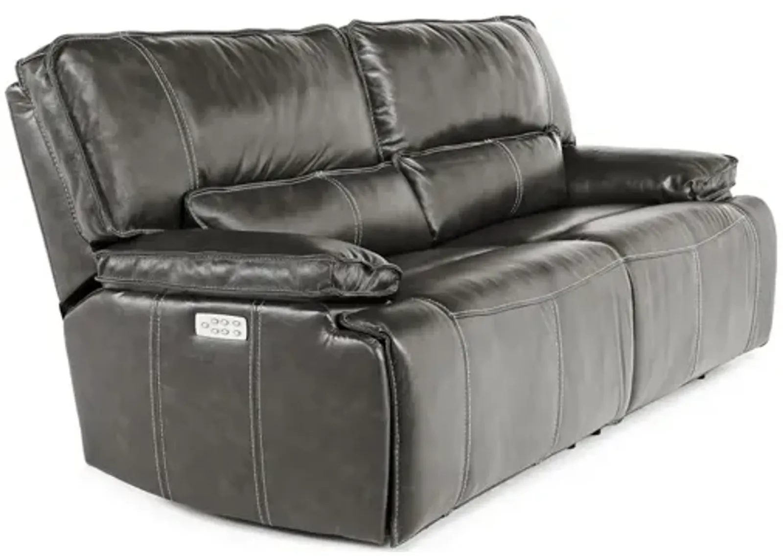 Sofia 3 Power Sofa in Gray Leather