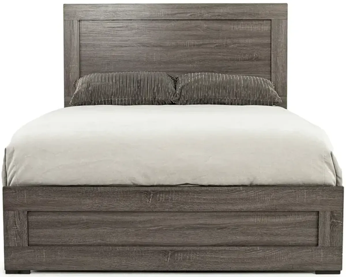 Naialyn Panel Bed in Gray, Queen