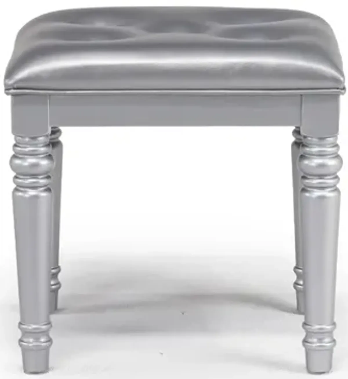 Valentino Vanity Stool in Silver