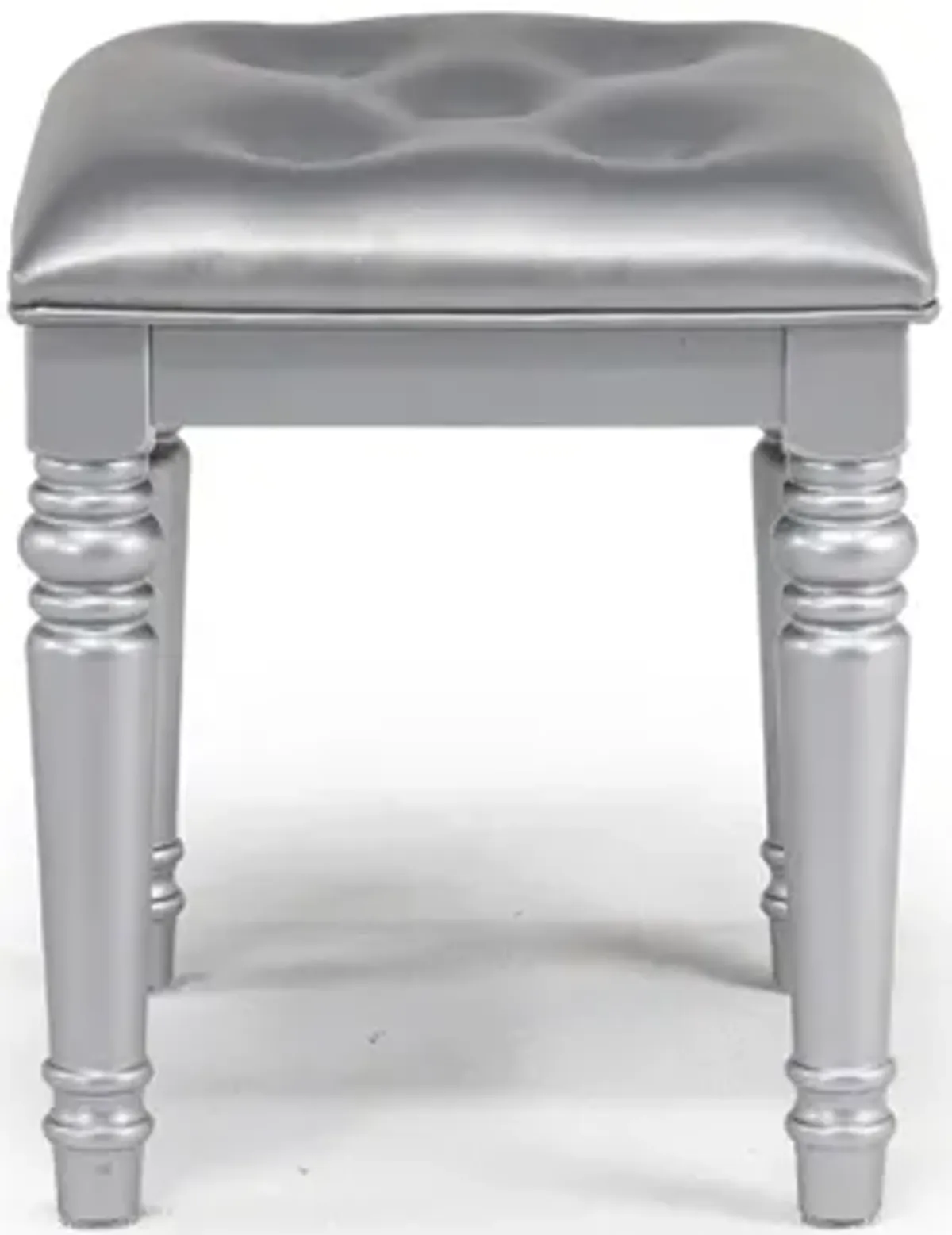 Valentino Vanity Stool in Silver