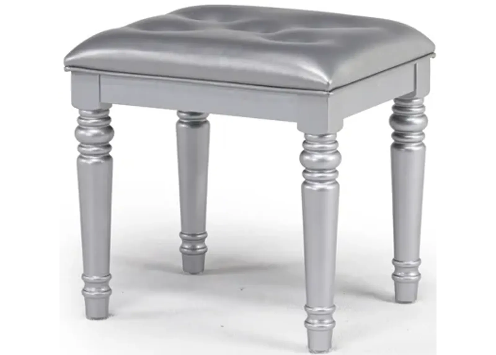 Valentino Vanity Stool in Silver