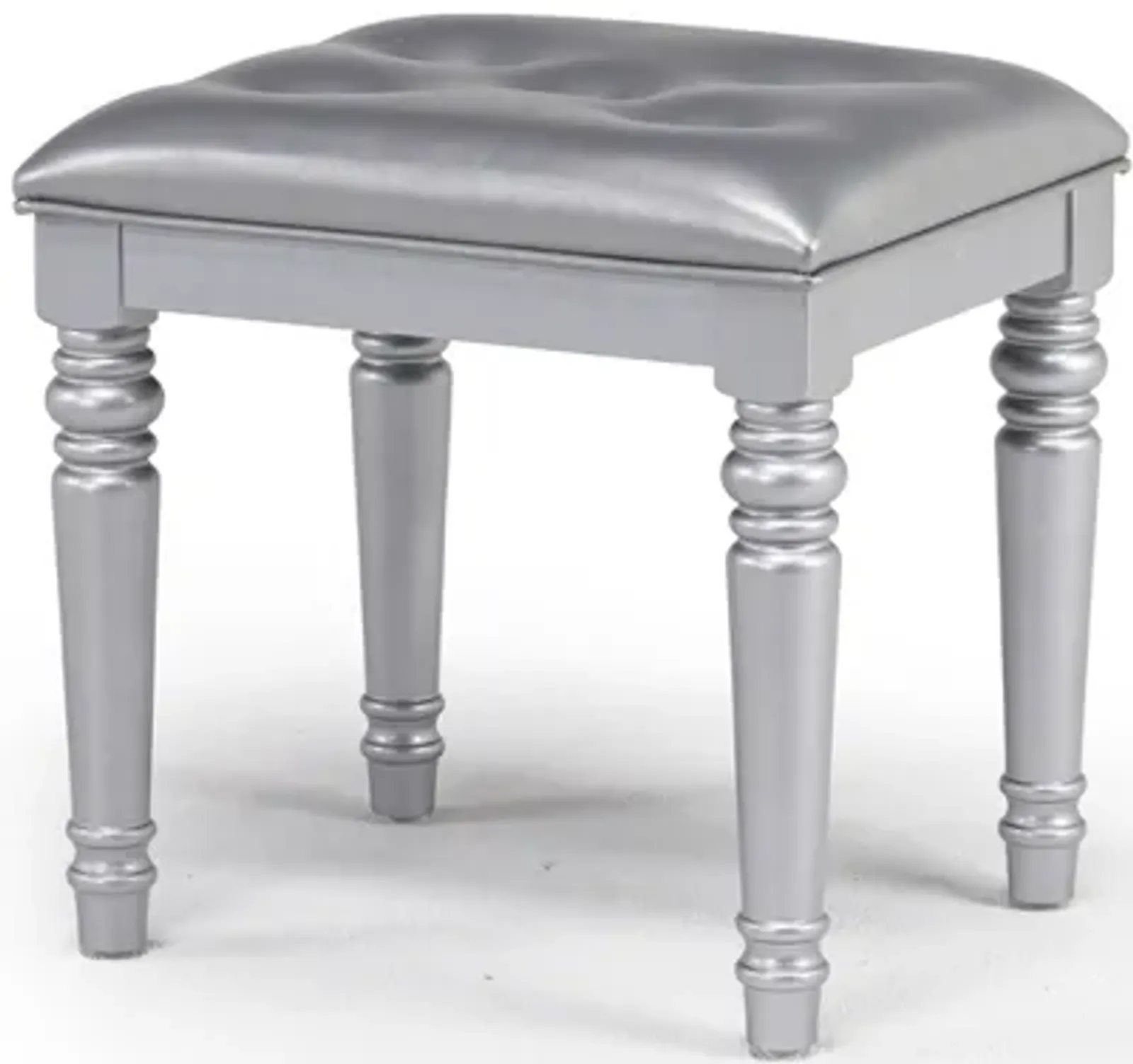 Valentino Vanity Stool in Silver