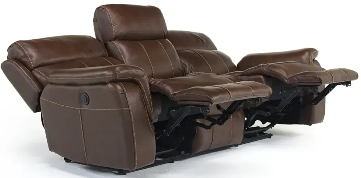 Ranger Power Sofa in Brown Leather