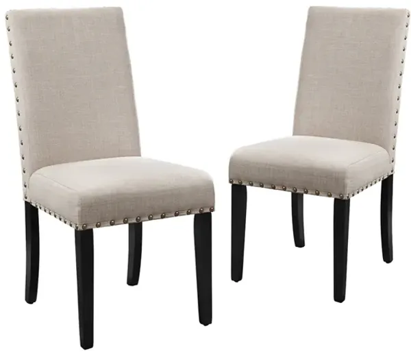 Crispin Side Chair in Natural Beige, Set of 2