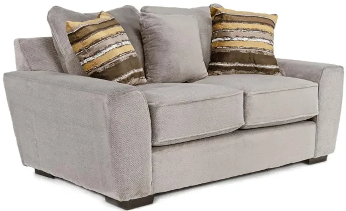 Oracle Loveseat in Cooper Platinum, Down