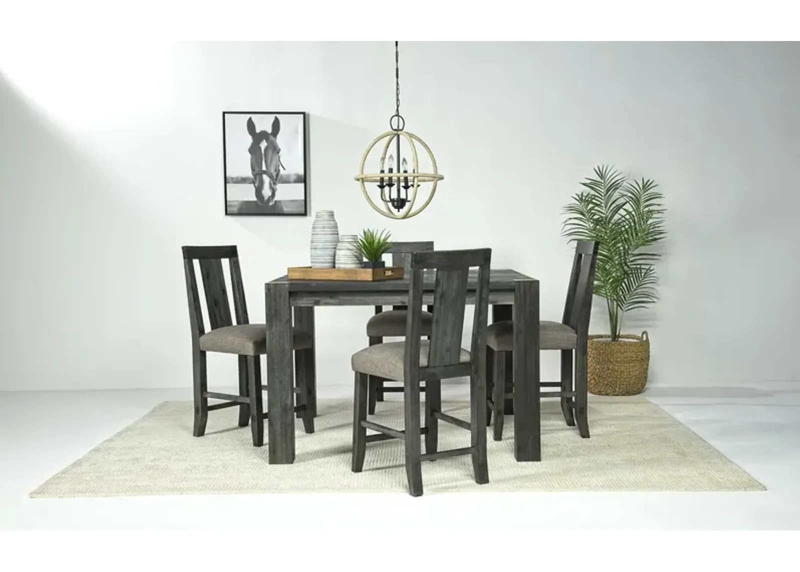 Meadow Counter Height Dining Table & 4 Stools in Gray