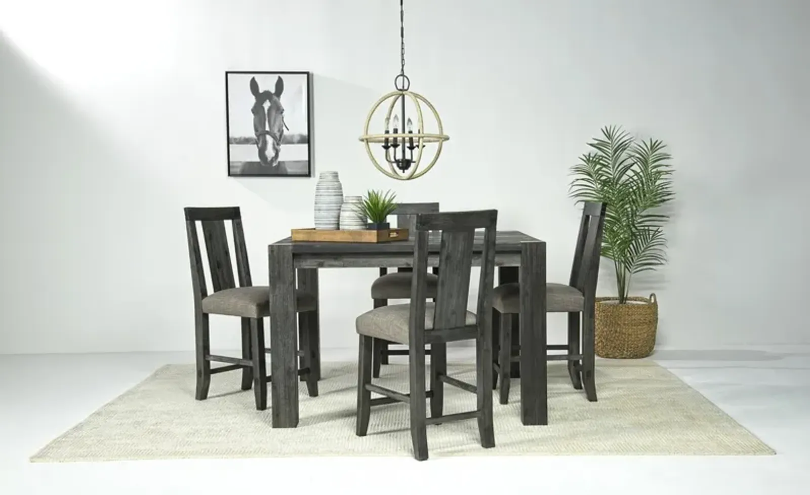 Meadow Counter Height Dining Table & 4 Stools in Gray