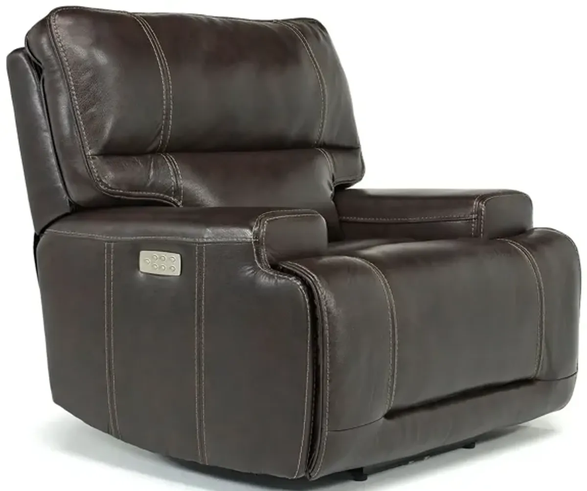 Oslo 3 Power Recliner in Dark Brown Leather