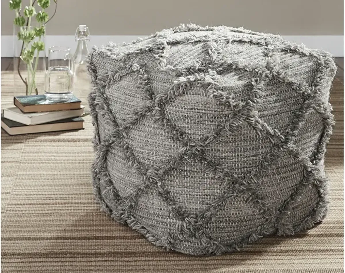 Adelphie Pouf in Natural/Gray