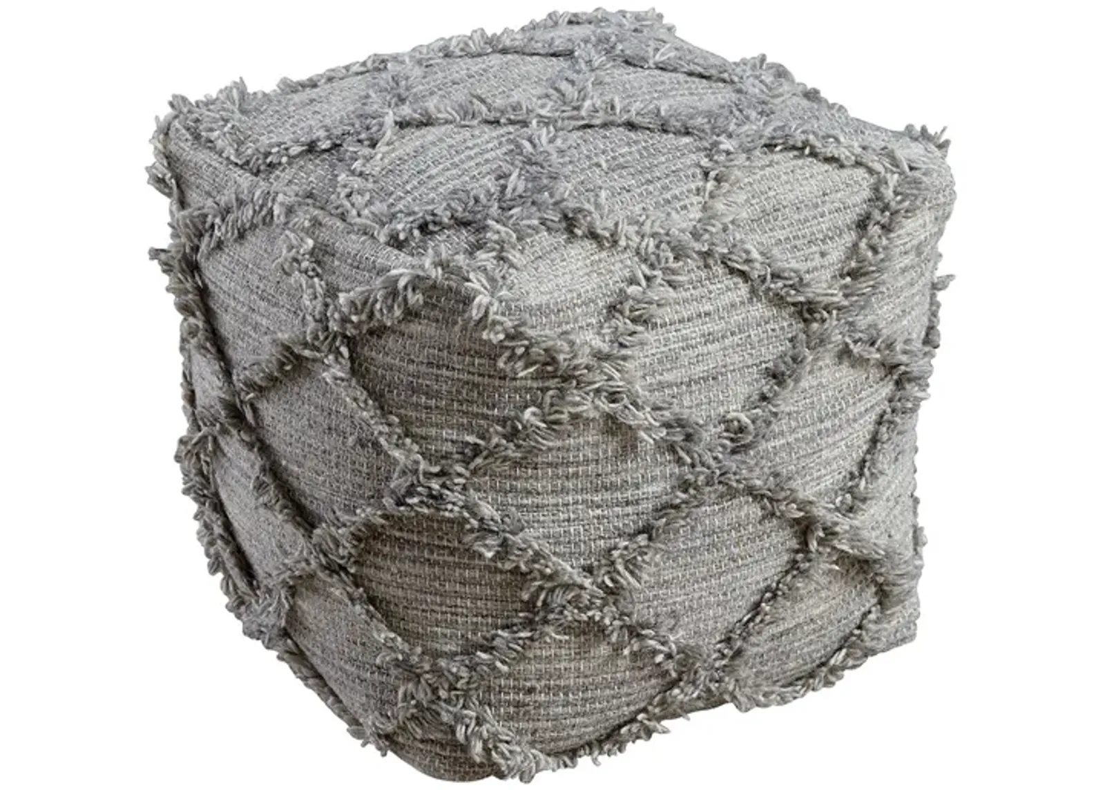 Adelphie Pouf in Natural/Gray