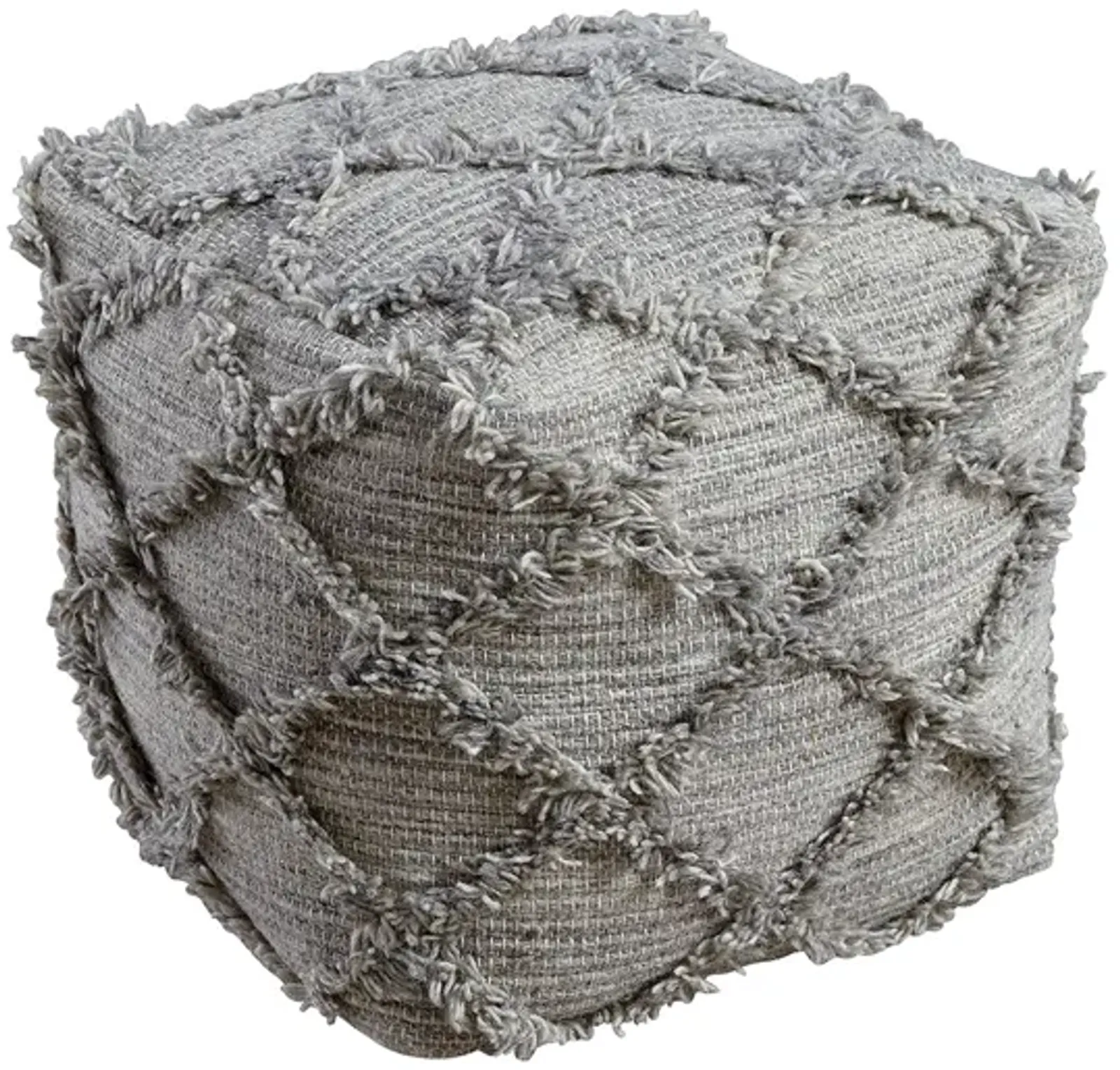 Adelphie Pouf in Natural/Gray