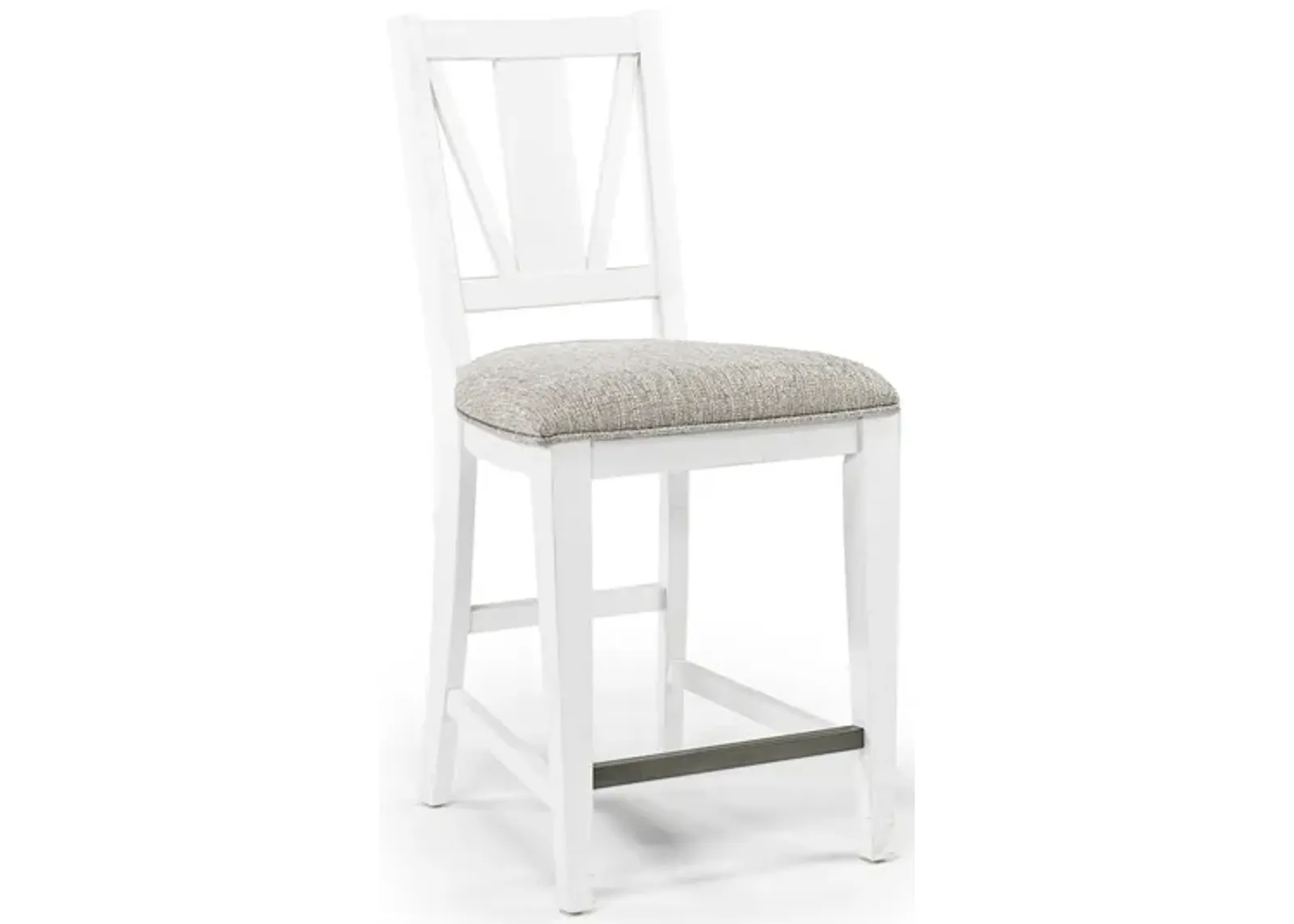 Bay Creek Counter Height Stool in Chalk White, V-Back