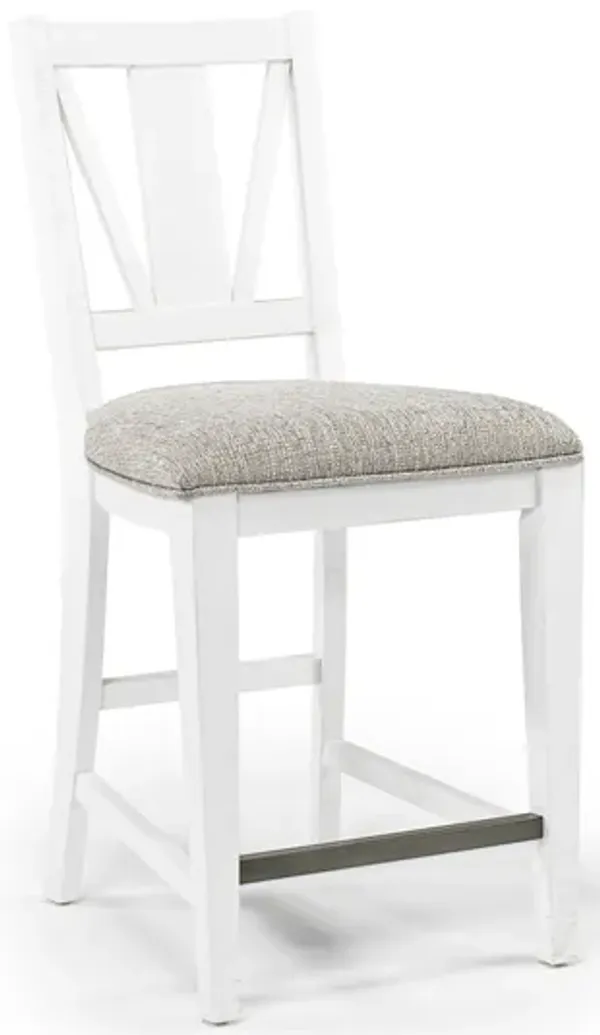 Bay Creek Counter Height Stool in Chalk White, V-Back