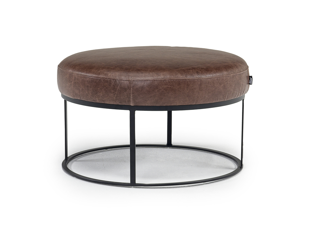 Harvey Accent Ottoman in Brown Leather