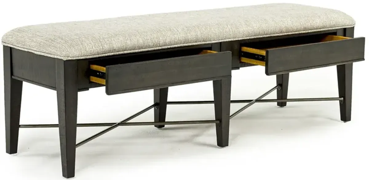 Bay Creek Bench w/ Storage in Graphite