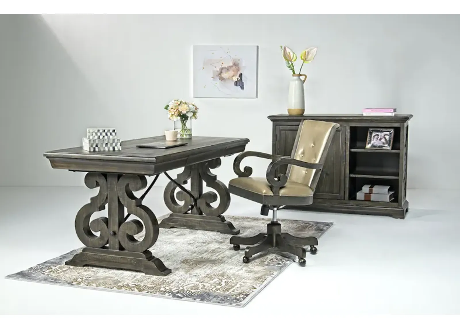 Bellamy Office Desk & Chair in Charcoal