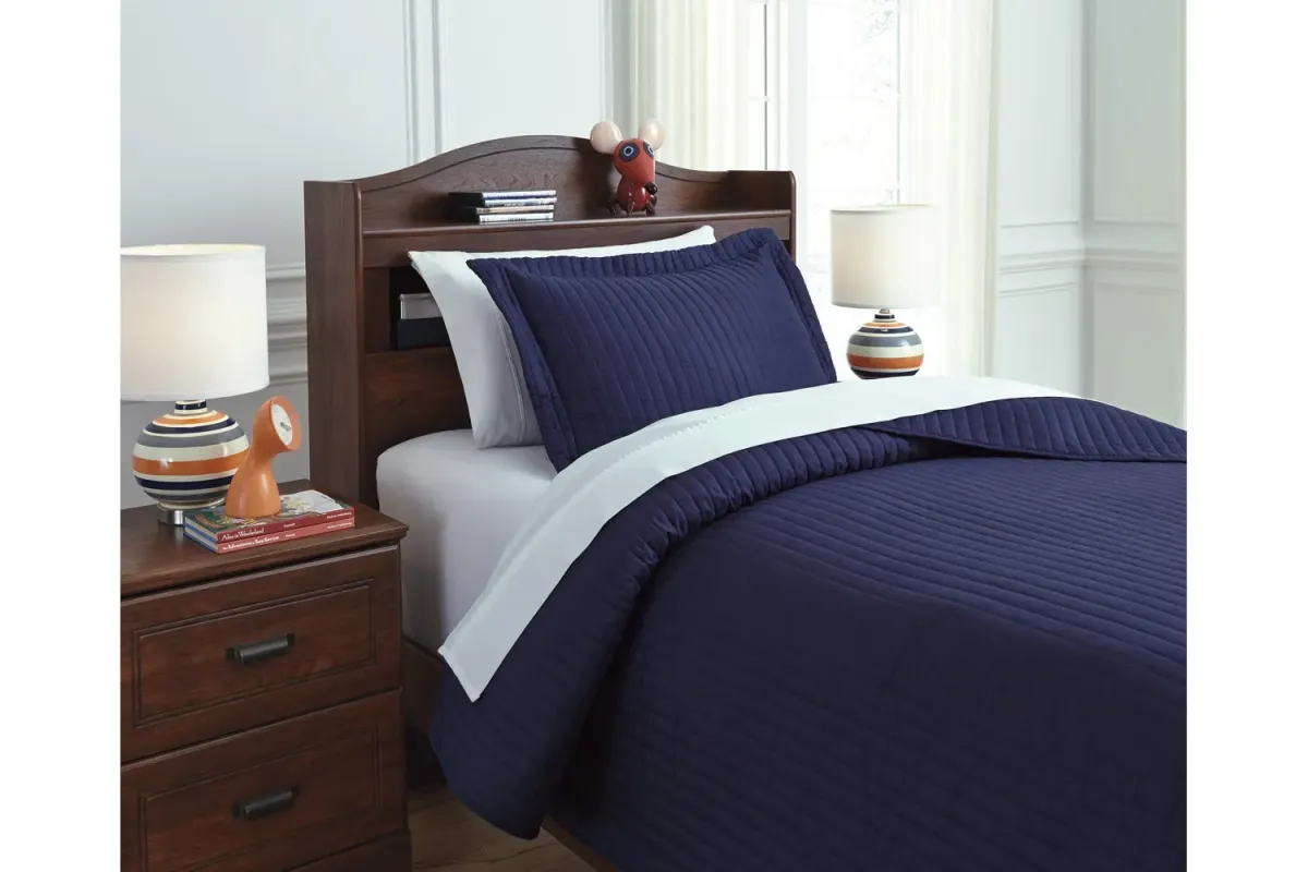 Raleda Coverlet in Navy, Eastern King