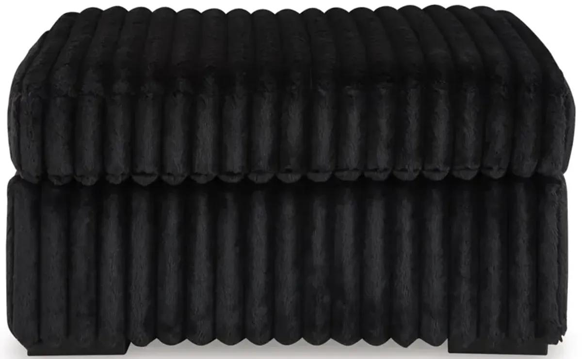 Midnight Madness Ottoman in Onyx
