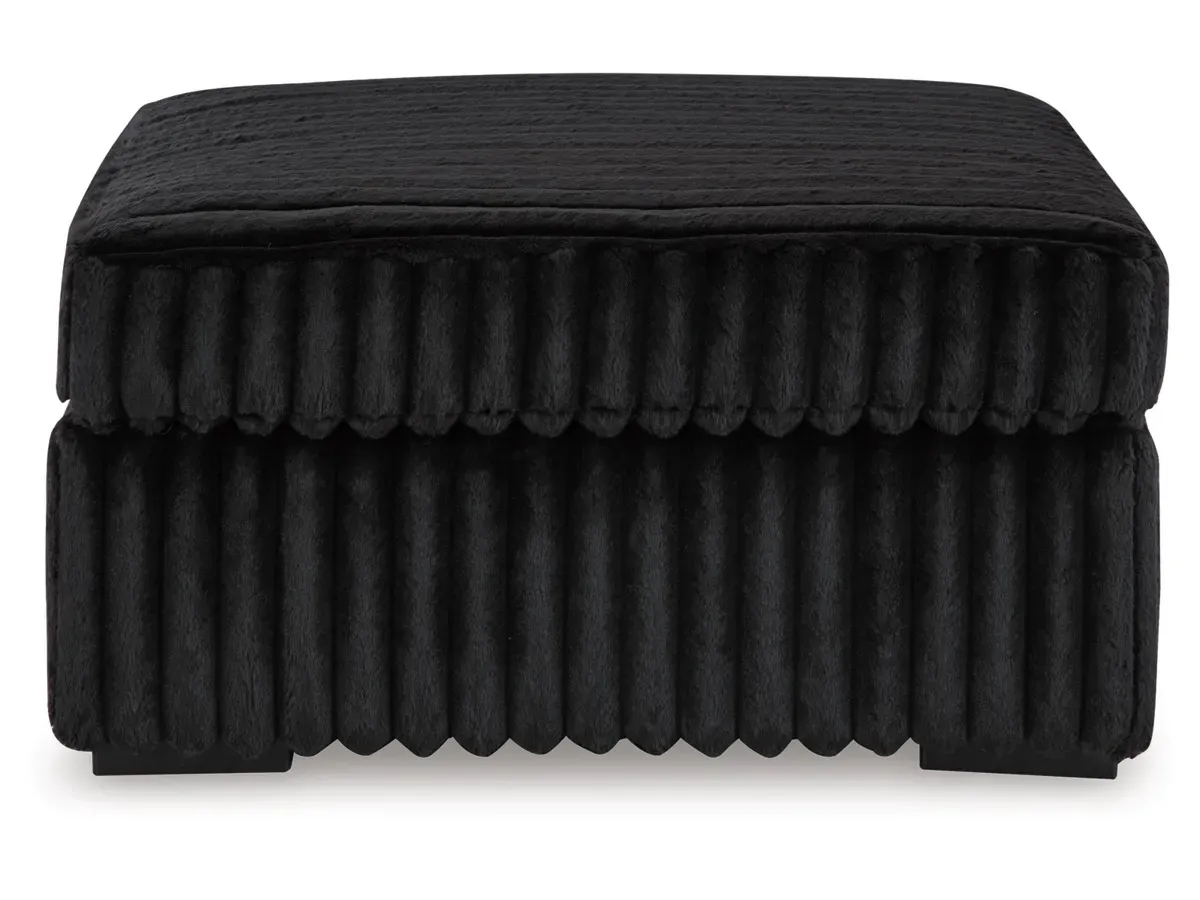 Midnight Madness Ottoman in Onyx