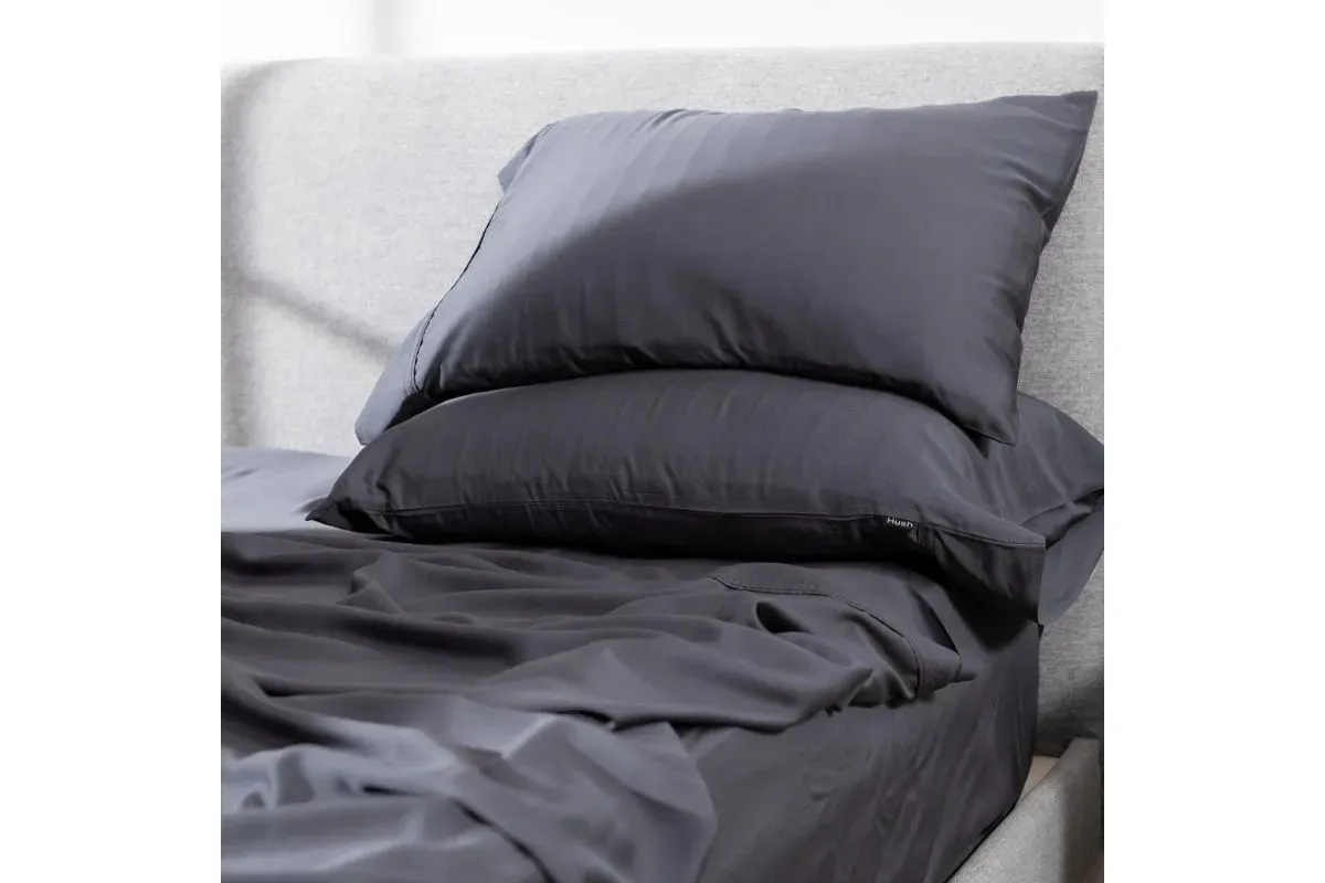 Iced Bamboo Cooling Sheets & Pillowcase Set in Charcoal, Eastern King