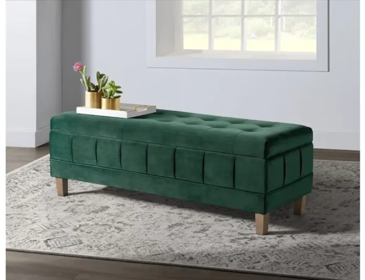 Crosby Storage Bench in Evergreen