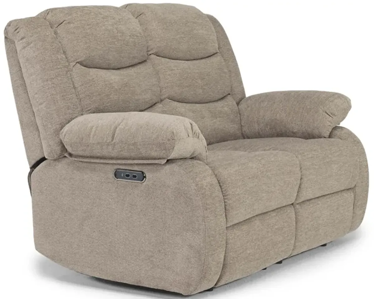 Kelsey Power Loveseat in Light Brown